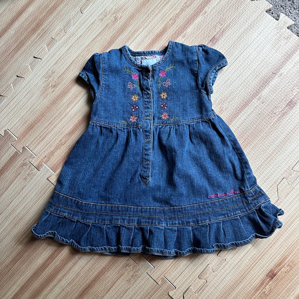 Baby Guess Girls Denim Floral Dress